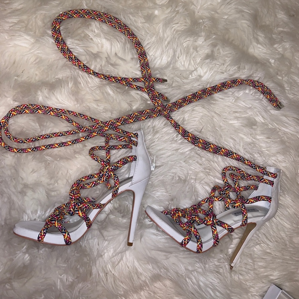 Steve Madden Heels dream bright rainbow white